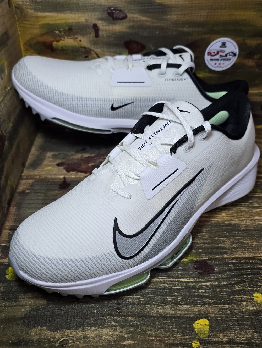 Nike Air Zoom Infinity Tour Golf Shoes Wide White/Vapor Green FD0218-100 SZ 13 W - Picture 1 of 8